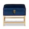 Baxton Studio Aliana Glam and Luxe Navy Blue Velvet Fabric and Gold Finished Metal Small Storage Ottoman 182-11565-Zoro - alternate 5